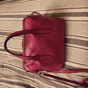 Pink Fossil Leather Bag